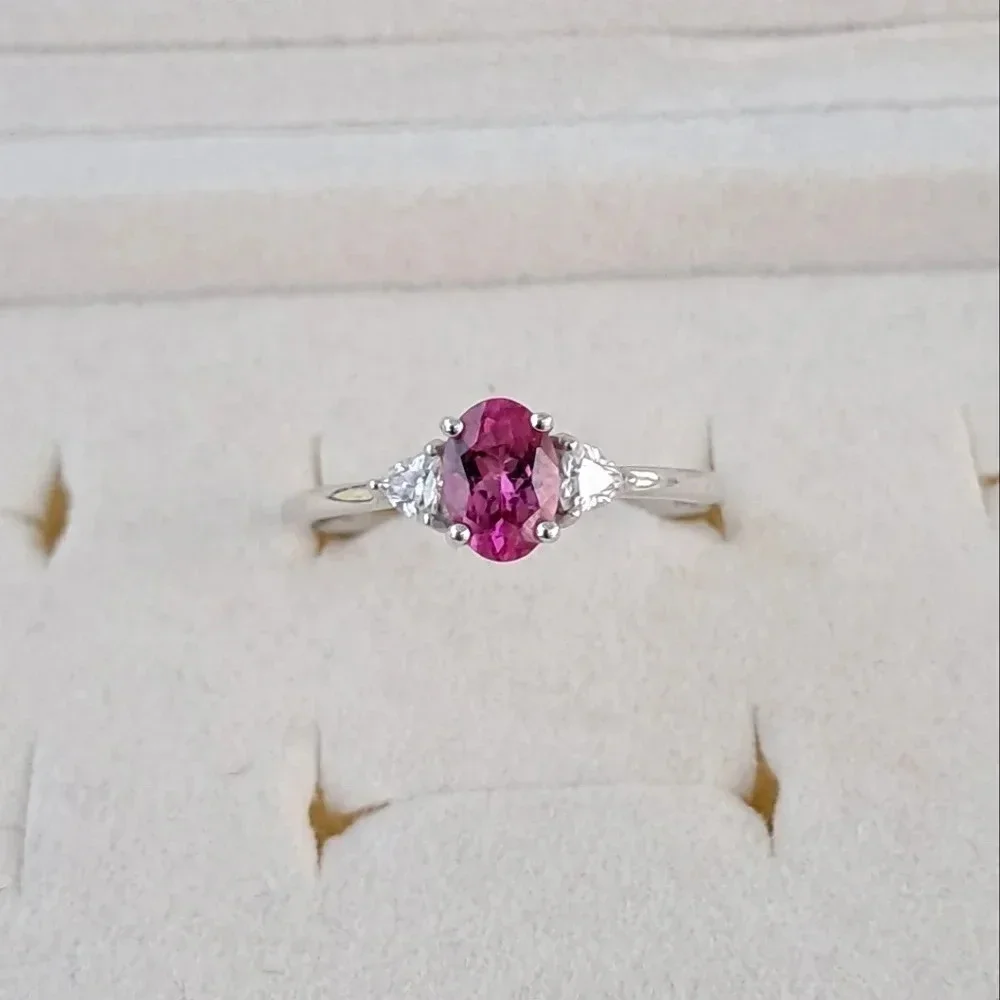 *Rare* Premium Natural Ouro Fino Rubellite & Genuine Moissanite Ring.